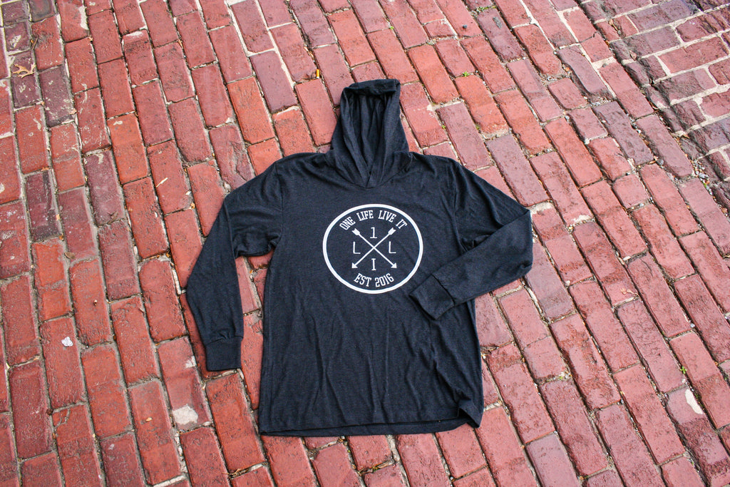 Vint Black Arrow Logo Long Sleeve Hoodie