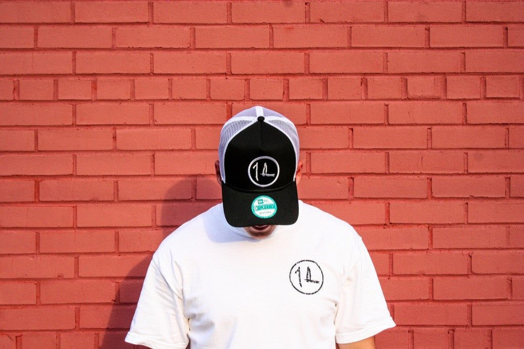 Black/White Original Logo Patch Trucker Hat