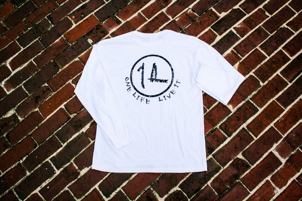 White Long Sleeve Original Logo Tee