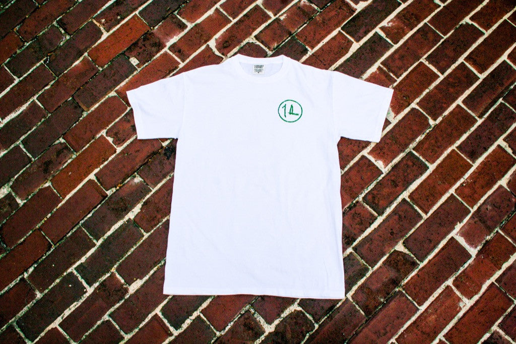 White/Green Short Sleeve Original Logo Tee
