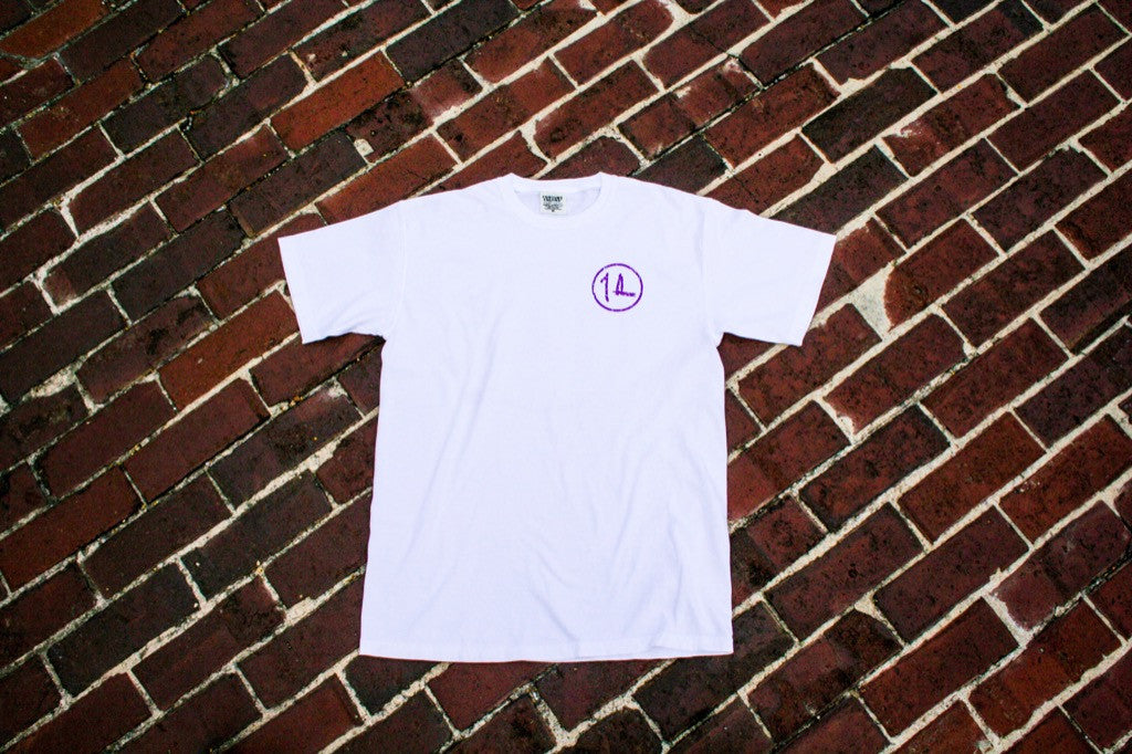 White/Purple Short Sleeve Original Logo Tee